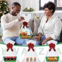 Marspark 18 Pcs 6 Set Kwanzaa Bags for Gifts 8x10'' Kwanzaa Gift Menorah Basket Boxes Empty to Fill with Gifts Blue Pull Bows Cellophane Wrapping Supplies for African American Party Favor Decorating