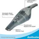 BLACK+DECKER dustbuster Handheld Vacuum, 8V Cordless, Hand Vacuum for Quick Cleanup with Crevice Tool and Washable Filter (HNVC220BCZ01)