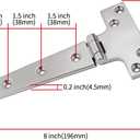316 Stainless Steel T Hinges Marine Grade 8'' x 4" Heavy Duty Boat Hatch Hinge (196 mm X 97 mm) 4 Pack Casting Cabinet Hardware Door Hinge with Screws