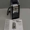 Hamilton Beach Smooth Touch Electric Automatic Can Opener with Easy Push Down Lever, Eliminates Sharp Edges, Opens All Standard Size and Pop Top Cans, Extra Tall, Black and Chrome (76606AG)