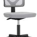 DUMOS Armless Desk Chairs, Small Home Office Mesh Chairs | Ergonomic Adjustable Mid Back, Swivel Rolling Task, Computer Work Vanity Small Spaces, Dark Grey, 1pc