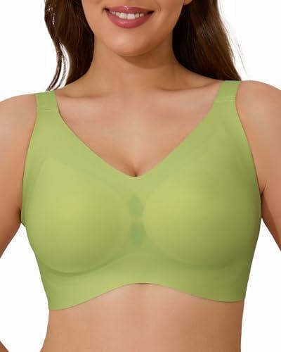 Airsong Minimizer Bras for Women Full Coverage Wireless Plus Size Seamless Bralette Removable Pads Adjustable Comfort Size  90D