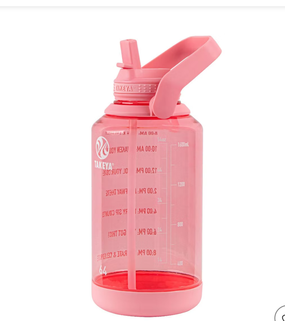 Takeya 64oz Tritan Motivational Water Bottle with Straw Lid