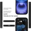 MOWIME Compatible with iPhone 16 Plus Case with Card Holder, Floral Flower Shockproof Soft TPU Protective Cover Women Girls, Anti Scratch Wallet Case for iPhone 16 Plus 6.7 Inch, Black