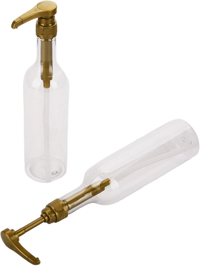 JEATHA 2Pcs Syrup Bottles for Coffee Bar, 25.4 oz/750 ml Syrup Dispenser Bottles for Coffee Bar Home Gold One Size