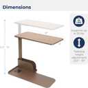 Drive Medical 13085LN Left Side Seat Lift Chair Overbed Table, Walnut