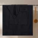 GLAMBURG Ultra Soft 8-Piece Towel Set - 100% Pure Ringspun Cotton, Contains 2 Oversized Bath Towels 27x54, 2 Hand Towels 16x28, 4 Wash Cloths 13x13 - Ideal for Everyday use, Hotel & Spa - Black