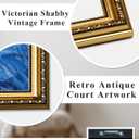 ARPEOTCY Vintage Gold Framed Wall Art, 13x16 Inch Floral Rose Retro Picture Paintings, Antique Canvas Artwork, Victorian Picture Photo Frame Wall Decor for Gallery Bathroom Bedroom