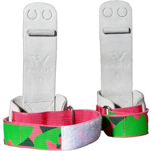 HOLVIST Gymnastics Grips | Leather Made Dowel Gymnastic Grips | Gymnastics Grips for Girls 10-12 | Hook & Loop Gymnastics Grips for Girls 7-9 | 2 Hole Womens Gymnastics Hand Grips (4, Camo)