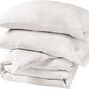 California Design Den King Size Duvet Cover Set, 3 Piece Duvet Cover & Sham Set Textured Natural Duvet Cover 106" x 90" to Fit King Size Duvet (Linen-Natural, King)