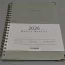 Forvencer 2026 Planner, Hardcover Calendar Planner Weekly and Monthly, Jan 2026 - Dec 2026, 8.5" x 11", Spiral Agenda Book with Tabs, Exquisite Daily Journal Organizer for Home School, Olive Green