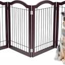 Internet's Best Wire Dog Gate with Arched Top - 4 Panel - 30" Tall - Espresso