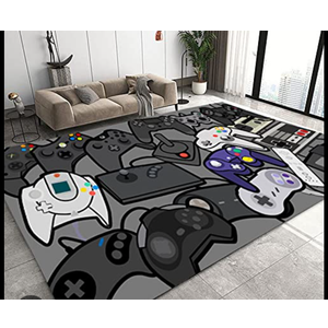 Warm Tower Large Area Game Rugs Living Room , Bedroom Game Rugs Boys Room, Video Game Room Area Rugs , Kids Room Rugs Game RugsGrey, 59 x 94 inch