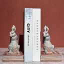 Book Ends for Shelves to Hold Books Hevay Duty,Decorative Bookends for Bookshelf Dcor,Cute Animal Rabbit Book Stopper Easter Bunny Statues for Home, Living Room Decoration,1 Pair (Bronze)