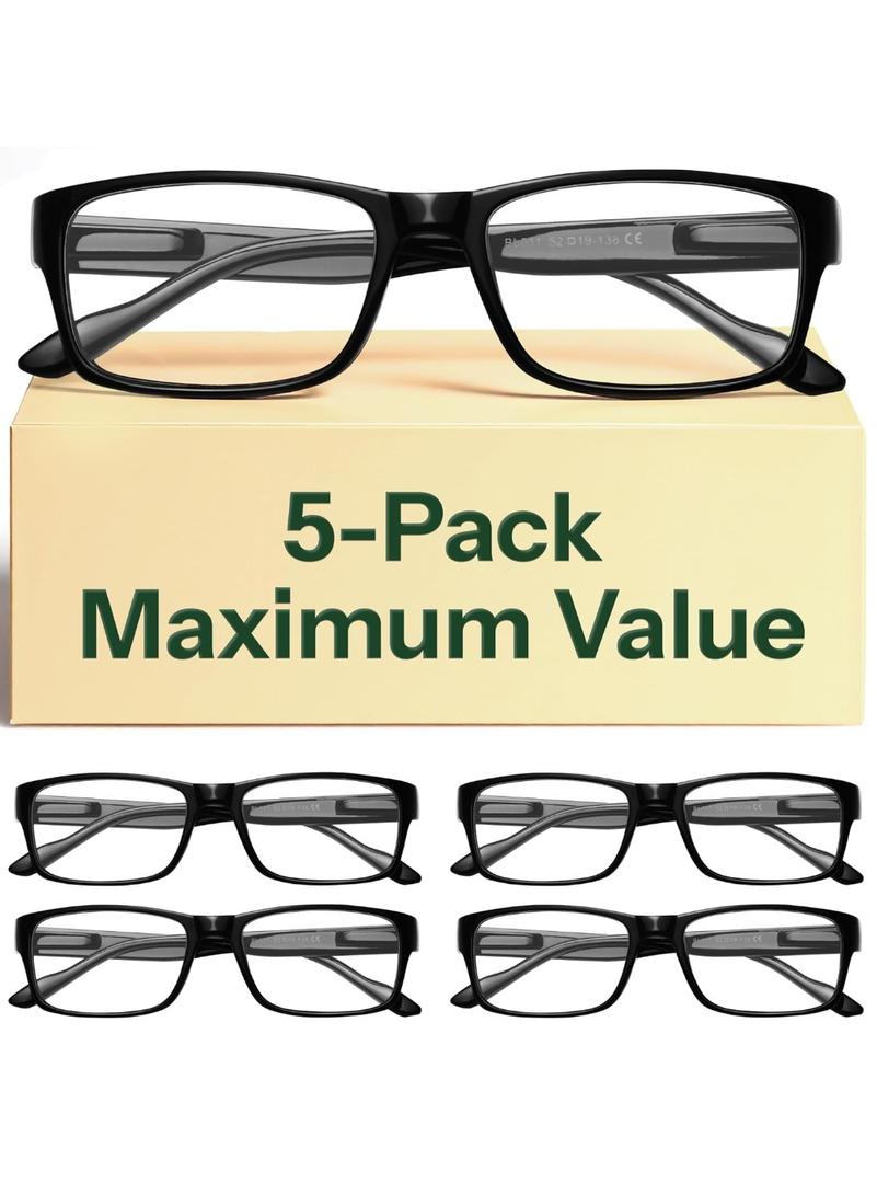 Gaoye Professional Reading Glasses for All Day - Computer Readers with Blue Light Protection - Value Pack