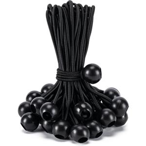 Aegero 30 Pack Ball Bungee Cord, 6 Inch Heavy Duty Bungie Cord Balls Canopy Tarp Tie Down Bungee Balls for Camping, Tents, Cargo,Holding Wire and Hoses, Patio Umbrellas, Awning (Black)