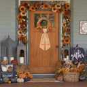 2 Pcs Fall Wreath Sash for Front Door Embroidery Monogram Pumpkin Ribbon Sash for Fall Thansgiving Yard Porch Decor (Letter S)