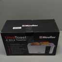 Mueller UltraToast Full Stainless Steel Toaster 4 Slice, Long Extra-Wide Slots for Bagels and Waffles, 6 Browning Levels, LED Display, Cancel/Defrost/Reheat Functions & Removable Tray, Kitchen Gadgets
