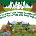 Popular Playthings Magnetic Animals for Toddlers 1-3, Mini Mix or Match Animal Toys, Set of 7 Gift for Kids - Forest Animals with Pop-up Playmat