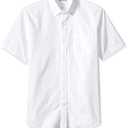 Men's Short-Sleeve Oxford Shirt with Pocket, White, X-Large