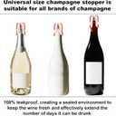 3pcs Champagne Stoppers, Stainless Steel & Silicone Bottle Cork Leak-Proof Keep Bubbles Fresh Champagne Sealers & Wine Savers Reusable Wine Stopper for Cava Prosecco and Sparkling (Rose Gold)