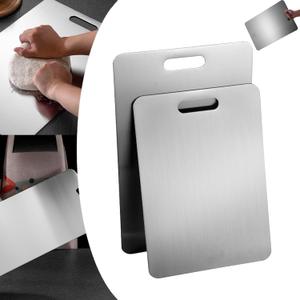 Titanium Cutting Board,Titanium Cutting Boards for Kitchen,304 Stainless Steel Food Grade Cutting Board for Meat Fruit & Vegetable(13.4*9in)