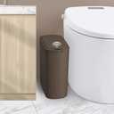 Cesun Automatic Motion Sensor Bathroom Trash Can with Lid, 2.6 Gallon Touchless Trash Bin, Smart Plastic Slim Garbage Can Small Brown Wastebasket for Toilet, Office, Rv, Bedroom, Living Room