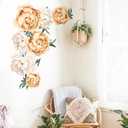 Yellow Peonies Large Wall Stickers Delicate Floral Art Wall Decals | Peony Rose Flower Removable Vinyl Peel and Stick for Baby Kids Room Nursery Living Room Bedroom Sofa TV Background Home Decor