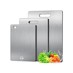 Titanium Cutting Board, 3 PCS Titanium Cutting Boards for Kitchen, Non Toxic, Double-Sided Food Grade Chopping Board for Outdoor Camping(15.6" x 11", 13" x 9.3", 11.8" x 7.8")