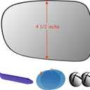 EAP Driver Side Mirror Glass Compatible With Lexus IS 2009-2014, HS 2009-2012, ES 2007-2012 (Excluding Ultra-Luxury Package), Heated, 8796153410 8796133740 8796175060 8796153400