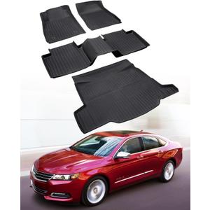 Car Floor Mats for Chevy Impala: 2020 2019 2018 2017 2016 2015 2014 Full Set 4 PCS Cargo Mats, All Weather Rubber Carpet Mats & Cargo Liners 20142020, Protector for Chevrolet Impala Accessories