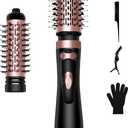 3 in 1 Rotating Hair Dryer Brush, Auto Rotating Blow Dryer Brush Spinning with 2 Brushes (2" & 1.5"), Negative Ionic Brush Blow Dryer, Round Brush Blow Dryer Volumize Curling 100-120V