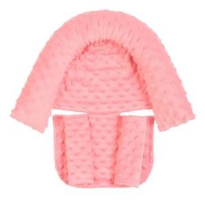Baby Infant Head and Neck Support Pillow with Seat Belt for Car Seat -Extra Soft 3-in-1 Toddler Car Seat Insert Cushion Pad for Car Seats Water Pink