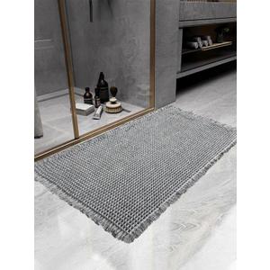 Waffle Bath Mat, Super Absorbent Non-Slip Bath Mats for Bathroom Floor, Machine Washable Bathroom Rugs with Tassels, Rubber Backed Bathroom Mats, Ultra Soft. (Light Gray)