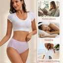 INNERSY Womens Underwear Cotton High Waisted Panties for Women Soft Jacquard Ladies Briefs 4 Pack (M)