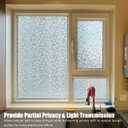 Window Privacy Film, 3D Prism Stone Static Clings Stained Glass Decorative Rainbow Window Film, UV Blocking Non Adhesive Window Covering for Car, Home & Office, 23.62" x 157.48"