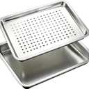 17.5" Half Sheet Baking Pan & Crisping Tray, 18/8 Stainless Steel, 17.5 X 13.5 Inches