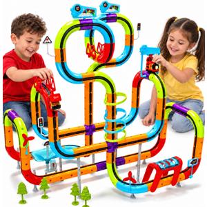 Electric Train Set Race Track for Kids 3 4 5 6 7 8 Years Old, 138PCS