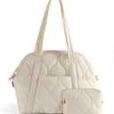 Puffer Tote Bag for Women - Large Quilted Tote Bag Soft Puffy Hobo Handbags Bag for Laptop Crossbody Bag Puff Purse