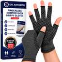 Doctor Developed Original Arthritis Compression Gloves for Women & Men - Fingerless Brace for Arthritis & Carpal Tunnel Support - Doctor-Developed - 1 Pair - Extra Grippy - Medium