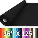 Vanhench 36"x1500" (125') Black Wrapping Paper, Solid Color Kraft Paper Roll for Bulletin Board Poster Construction, Art Crafts, Birthday, Flower Bouquet, Gift Wrapping Paper 80GSM 55LB