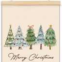 ShowDraven Pink Tree Christmas Hanger Frame Wall Art Decorations, Outdoor Indoor Christmas Wall Decor for Kitchen Bedroom Bathroom Office, 12x16 Inch