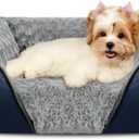 INVENHO Small Dog Bed Rectangle Washable Orthopedic Soft Calming Sleeping Durable Pet Cuddler with Anti-Slip Bottom
