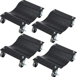 Heavy Duty Car Wheel Dolly Set of 4, 6000LBS Capacity Vehicle Mover with Dual-Lock Brakes, Automotive Dollies for Cars/Trucks/Trailers/Motorcycles, Black