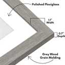 Americanflat 16x16 Picture Frame - Matted to 12x12 - Grey Wood