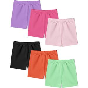 Girls Bike Shorts 6 Pack Toddler Biker Shorts Soft Stretchy Cartwheel Undershorts for Under Dresses and Dance