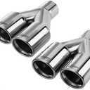 Upower 2PCS Dual Exhaust Tips 2.25" Inlet 3" Outlet Universal Car Truck 304 Stainless Steel Staggered Exhaust Tailpipe Tips 2.25 to 3 inch Weld On Tail Pipe