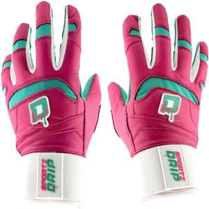 Batting Gloves (Pink/Teal) - Genuine Leather Gloves for Baseball & Softball Players - Unisex-Youth, Unisex-Adults (Adult Large/Extra Large)