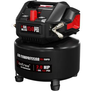 8 Gallon Portable Air Compressor, Max 150PSI Oil Free Air Compressor Tank, 2HP Motor 2.8SCFM@90 PSI,3.8SCFM@40PSl Garage Air Compressors for Car Repair, Spray Painting, Woodwork Nailing
