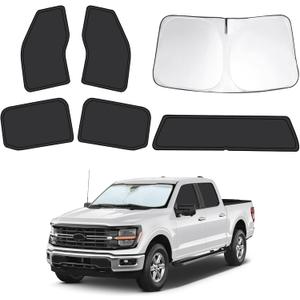 6pcs Car Window Shades for Ford F150 4Door 2021 2022 2023 2024 2025, Full Car Window Covers for Privacy, Sunshades for F150 Front Rear Windshield Side Windows to Block UV and Protect Privacy